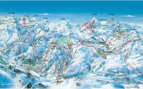 plan des pistes à Val d'Isère